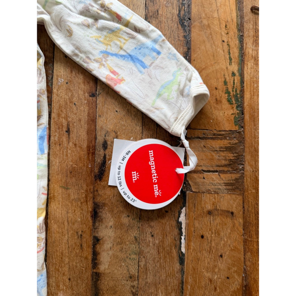 Baby Magnetic Me Dinosaur Sleep Sack 0-3 Months Beige Blue - Picture 3 of 10